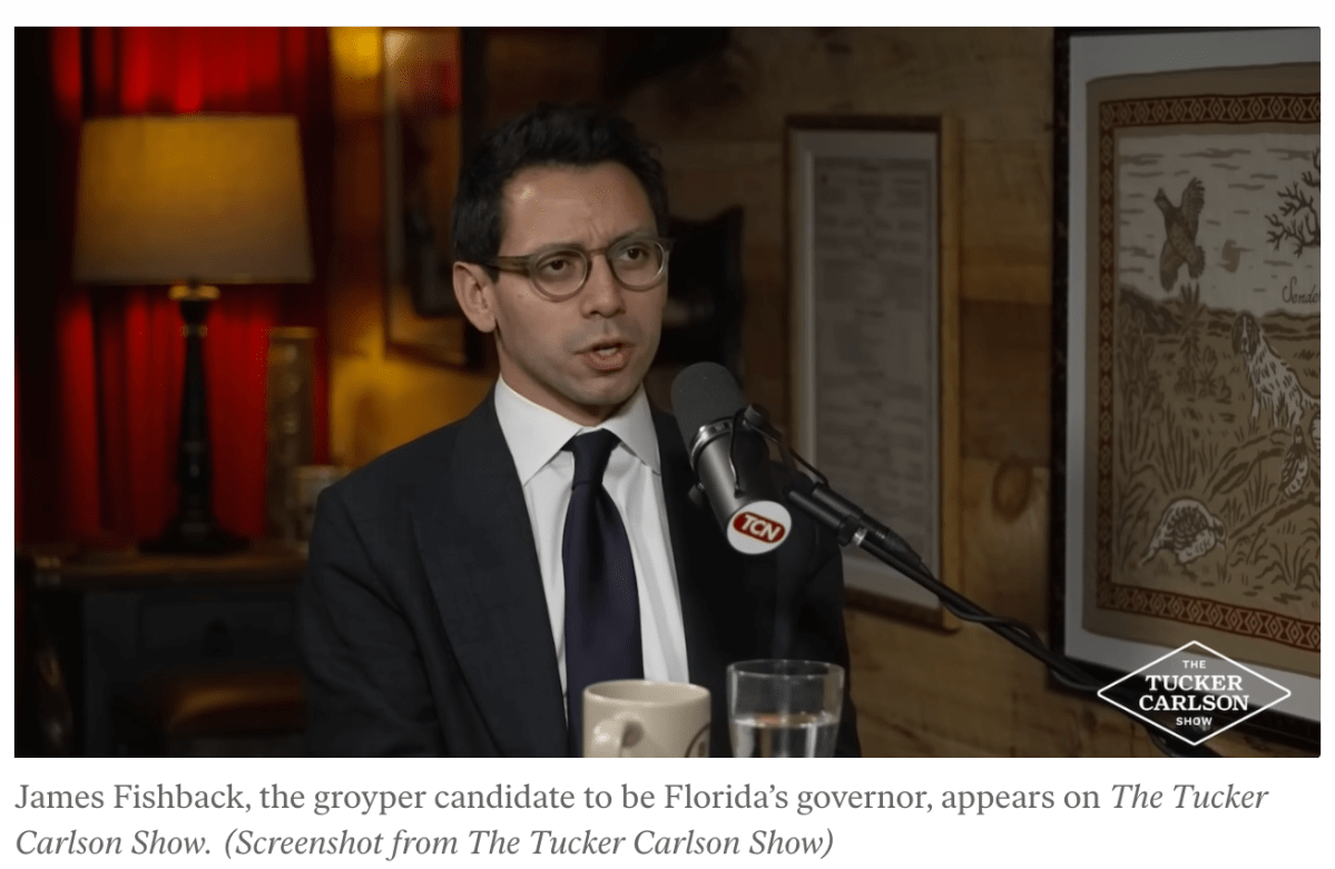 The Nation | Tucker Carlson Platforms Another Groyper—Only This One Is Running for Florida&nbsp;Governor